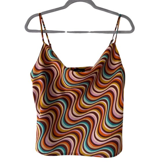 Milk & Honey Psychedelic Wavy Print Cami Top Retro Y2K - Picture 1 of 11